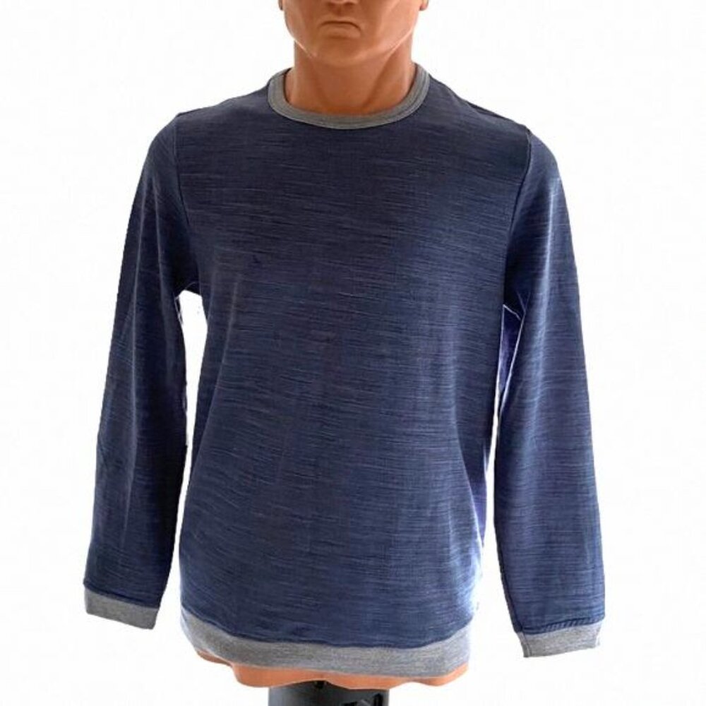 Converse Sweatshirt Crew Neck Men’s Blue Cotton 10073C Size Pullover Roundtrip